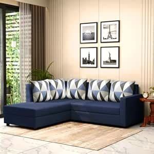 Sunuzu Legant Seater Lhs Fabric Corner L Shape Sofa Set Blue