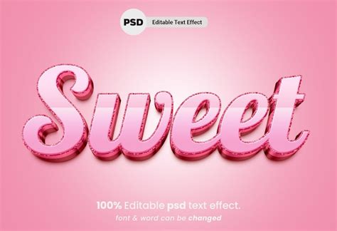 Premium Psd Sweet Editable 3d Text Effect