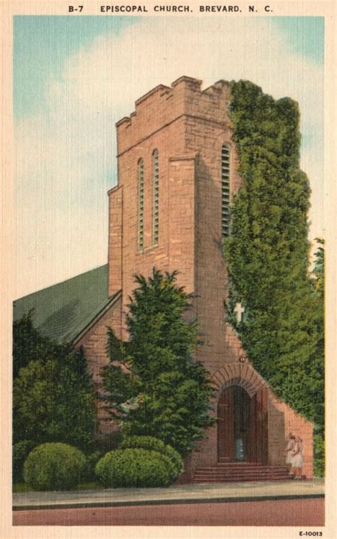 Vintage Postcard 1920 S View Of Episcopal Church Brevard North Carolina N C United States