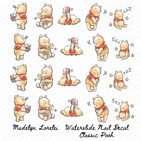 Classic Pooh Waterslide Nail Decals - Etsy