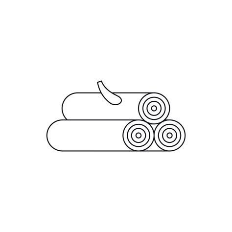 Wooden log icon, outline style 14521598 Vector Art at Vecteezy