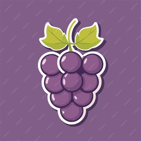 Premium Vector | Purple grape cartoon vector illustration