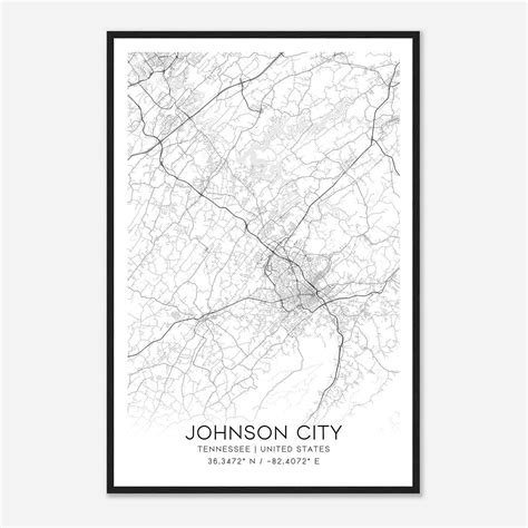 Custom Johnson City United States Map Poster - Mapmory