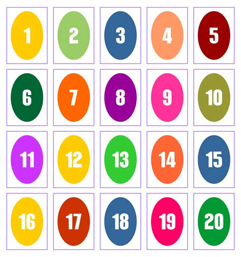 Large Number Cards 1 20 - 10 Free PDF Printables | Printablee ...