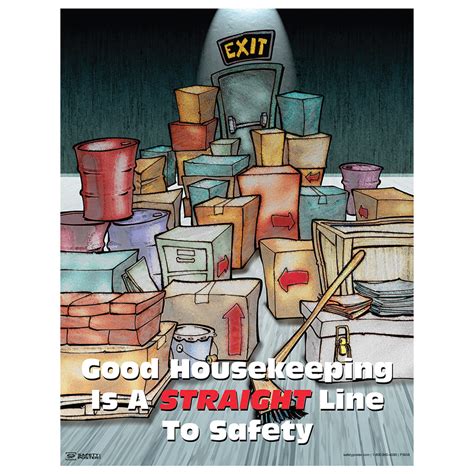 Safety Poster Good Housekeeping Straight Line To Safety Cs795586