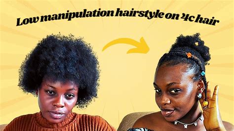 How To Do A Low Manipulation Afro Hairstyle 4c Natural Hair Hairstyle For Easter Youtube