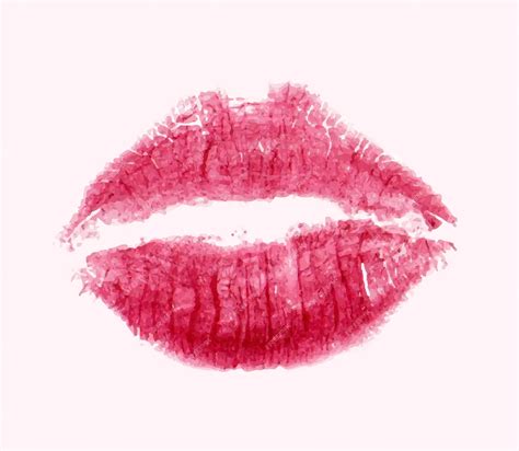 Premium Vector Red Lips Icon Isolated On Background Vector Kiss Stain Print