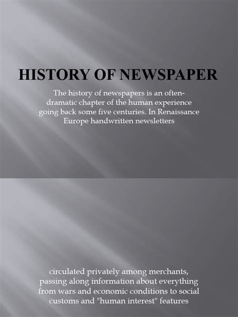 History of Newspaper | PDF | Newspapers | News