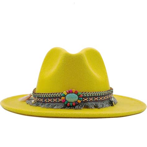 Sombrero De Panam Fedora De Fieltro De Lana De Ala Ancha Para Hombre Y