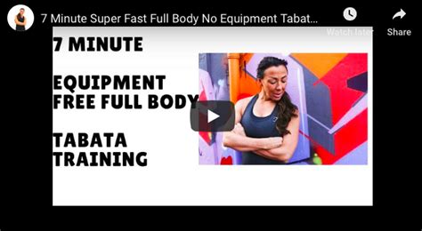 7 Minute Full Body Tabata Training For All Abilities Kick Start Fat Loss