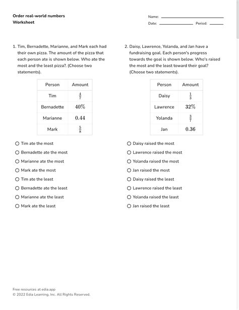 Edia Free Math Homework In Minutes Worksheets Library