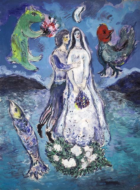 Marc Chagall Lovers In The Moonlight Original Etsy Canada