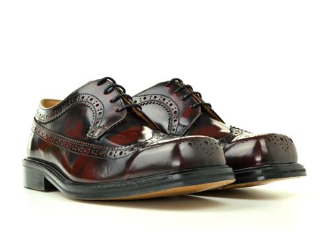 The Stomper Oxblood Brogue Northern Soul Style Shoes Mod Shoes