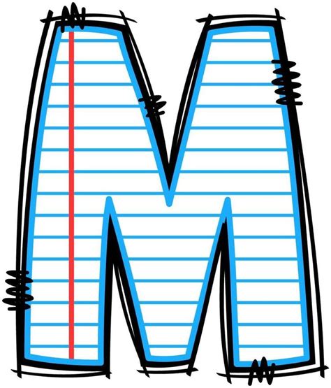 Alphabet Letter M With Barbed Wire Design