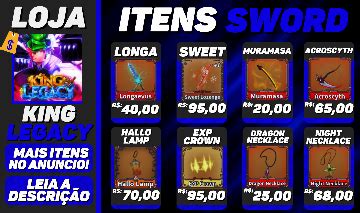 ROBLOX ITENS E SWORDS NO KING Roblox King Legacy GGMAX