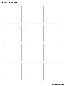 Blank Square Templates PDF by Tim's Printables | TPT