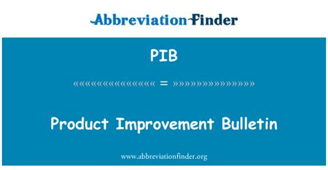 Pib Definición Boletín De Mejora De Producto Product Improvement Bulletin