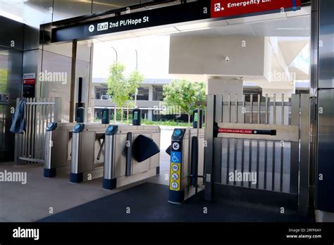 Los Angeles California View Of Los Angeles Metro Rail Station With