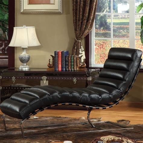 Lazzaro Leather Toscana Leather Chaise Lounge In Black