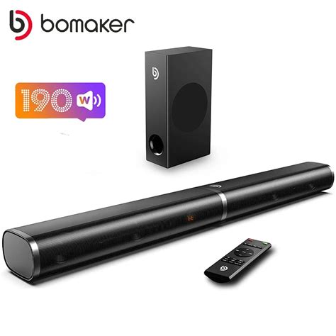 Bomaker 190w Soundbar Tv Wireless Speaker Sound Bar For Tv Bluetooth Speaker With Subwoofer 3d