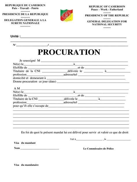 Mod Le De Lettre De Procuration Pdf Mod Les Lettres