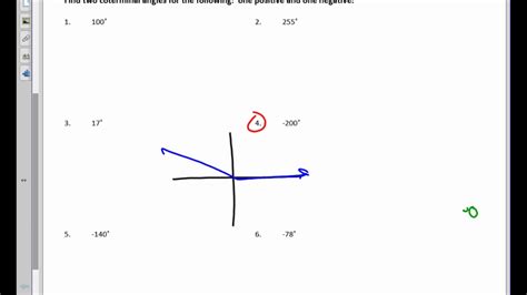 College Trigonometry Unit 5 1 6 1 Notes Sketching Angles Coterminal Angles And Terminal Points