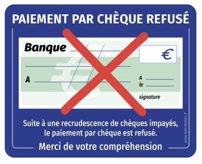 Autocollant Paiement Par Cheques Refuses Sticker Affichez Sur Votre