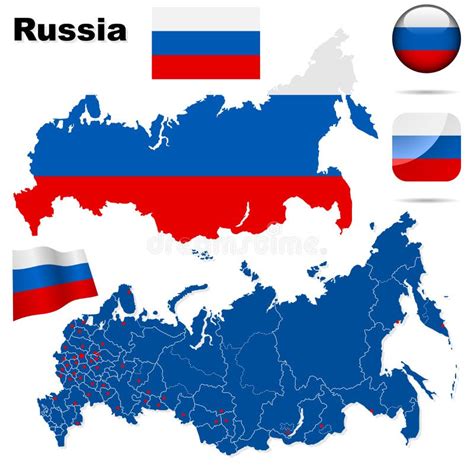 Russian Federation map stock vector. Illustration of republic - 9654112