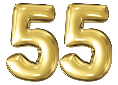 Gold Bubble Number 55 46597764 PNG
