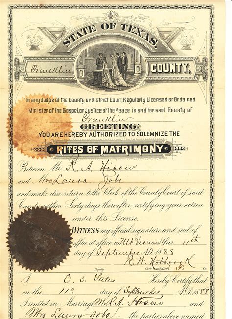 Marriage Certificate Texas Tutore Master Of Documents