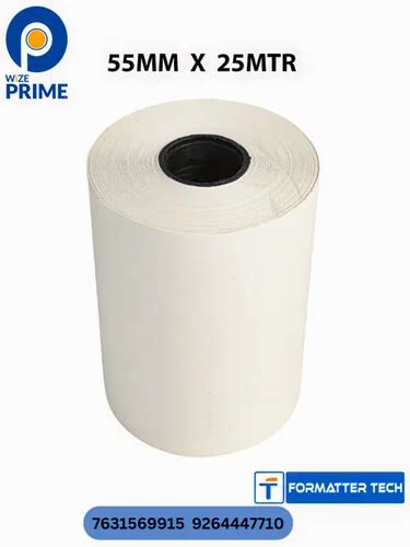 Wizeprime 2 Inch Plain Thermal Paper Roll 25Meter 55gsm I Pos Roll 55 X