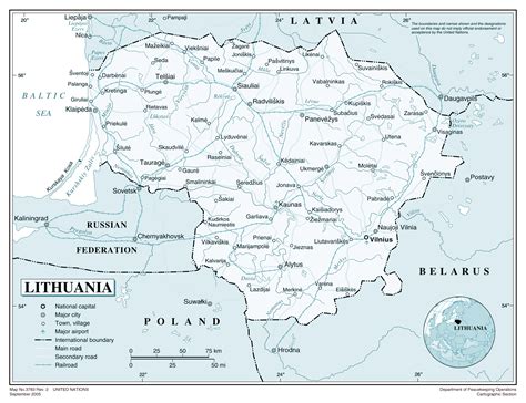 Large Detailed Political Map Of Lithuania Lithuania Large Detailed