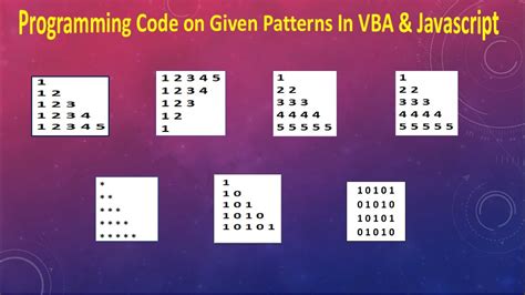 Nested Loops In Javascript Vba Printing Given Patterns Youtube