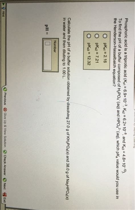 Solved Phosphoric acid is a triprotic acid (K_a1 = 6.9 times | Chegg.com