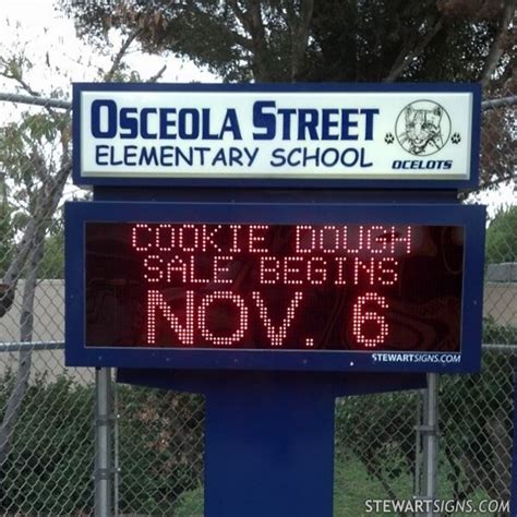 School Sign for Osceola Elementary School - Sylmar, CA