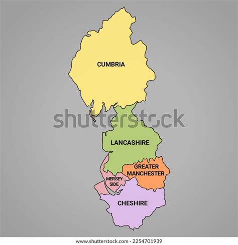 North West England Administrative Political Map Stock Illustration ...