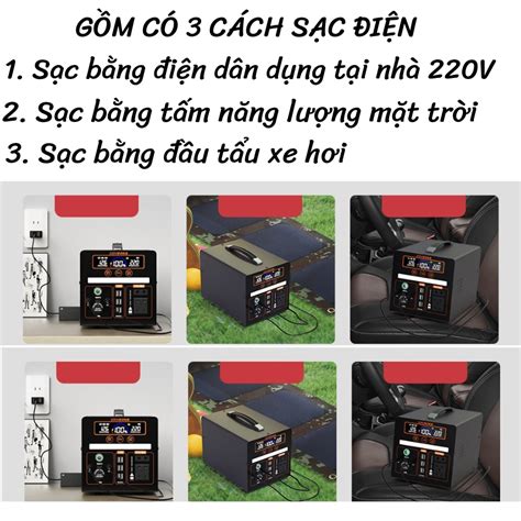 Trạm Sạc Dự Phòng 220V Trạm Điện Di Động Pin Dung lượng 800 000 Mah