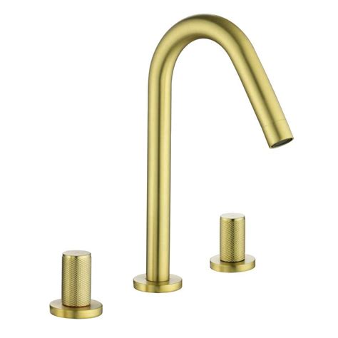 Aimadi 8 In Widespread Double Handle Bathroom Faucet With Rotating Spout 3 Hole Brass Bathroom