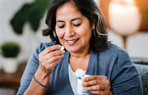 Une Femme Mature Qui Prend Ses Médicaments Photo Premium
