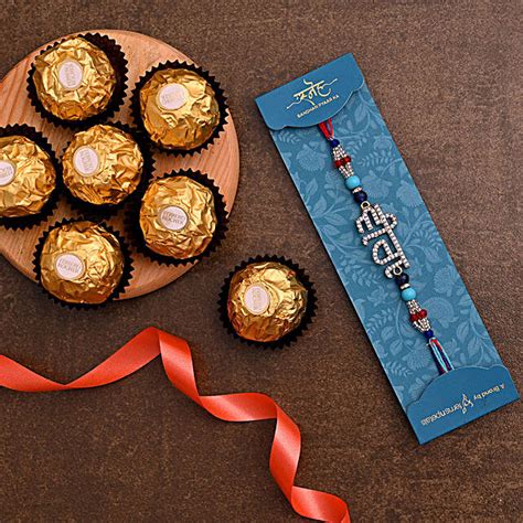 Punjabi Veera Rakhi And 3 Pcs Ferrero Rocher Exp Uk Gift Punjabi