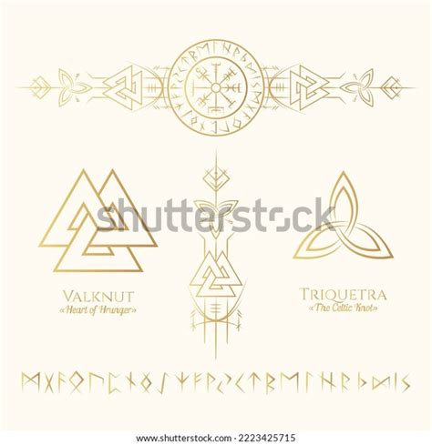 Viking Runes Symbols Golden Collection Hand Stock Vector (Royalty Free) 2223425715 | Shutterstock