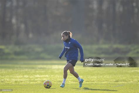 Guro Reiten of Chelsea in action during a Chelsea FC Women's Training ...