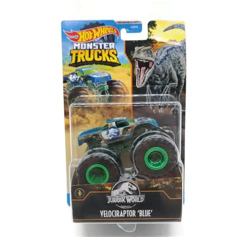 HOT WHEELS MONSTER Trucks Jurassic World Velociraptor Blue New Unopened FreeShip