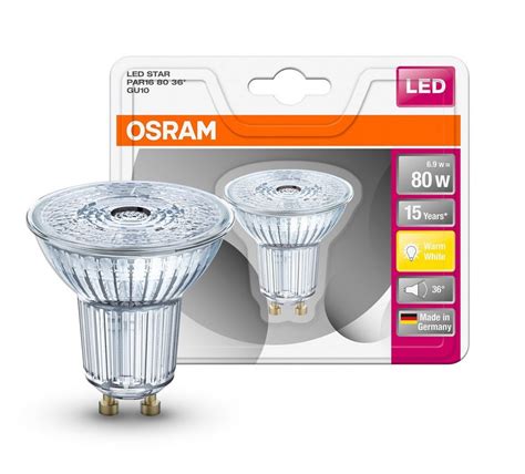 Osram Osram Led Gu10 Par16 6 9w 80w Glas Reflektor 575lm Star 36