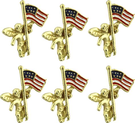 Patriotic American Flag Angel Lapel Pin Usa Brooches 1