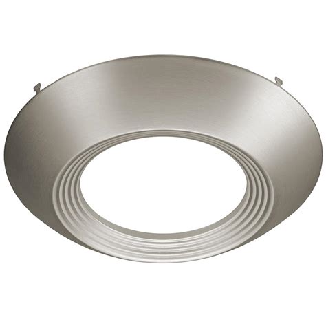 Eti 6 In Brushed Nickel Trim Cover For Eti 5 6 In Led Recessed Disk Light Model 56578111