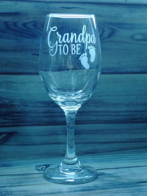 New Grandpa T Grandpa To Be Grandpa Reveal Wine Glass Grandfather