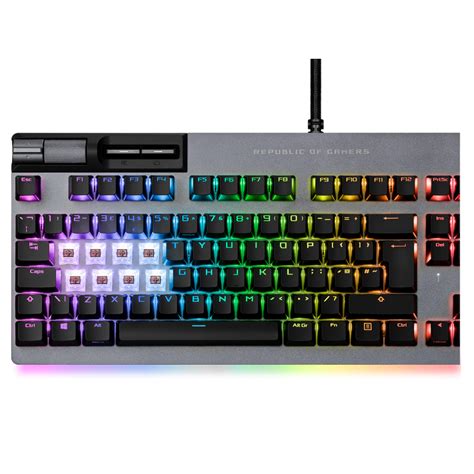 Teclado Gamer Asus Rog Strix Flare Ii Animate Xa Rgb Hot Swappable Pantalla Led