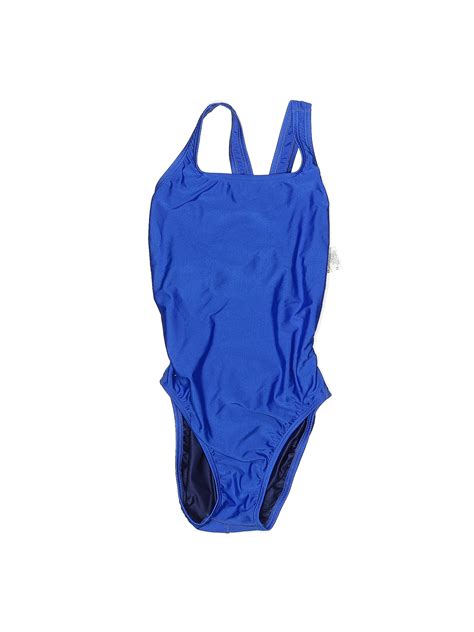 Speedo Solid Blue One Piece Swimsuit Size Med Off Thredup