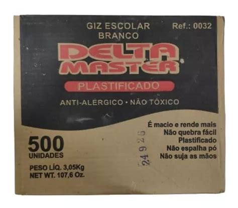 Giz Escolar Plastificado L Branco Caixa 500 Unidades MercadoLivre